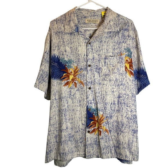 *Vintage* Hawaiian Republic‎ mens XL Silk Blend Shirt - Picture 1 of 4